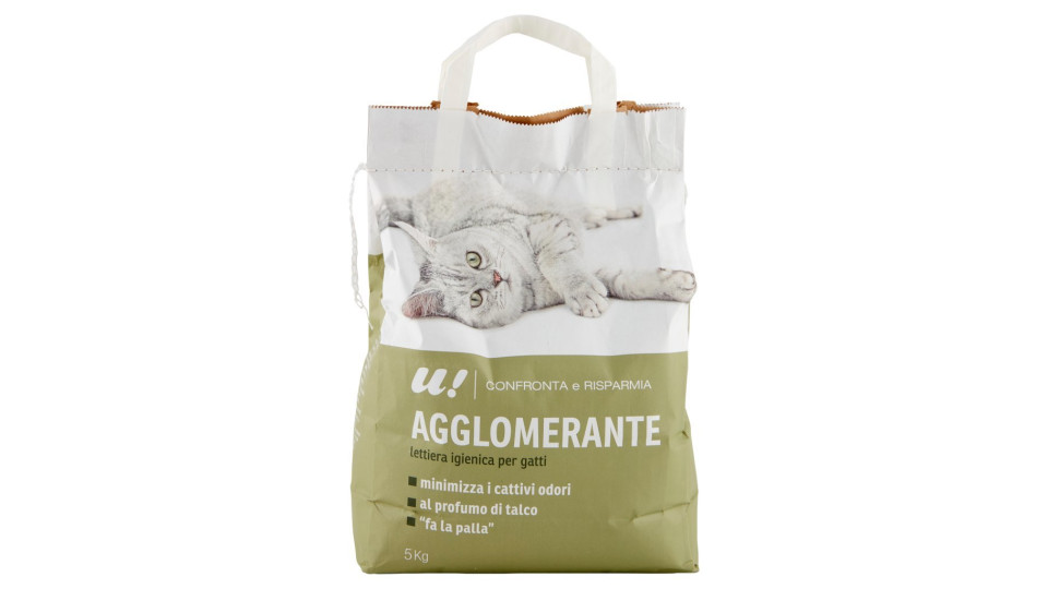 LETTIERA IGIENICA PER GATTI AGGLOMERANTE PROFUMATA AL TALCO 5KG U! Confronta & Risparmia