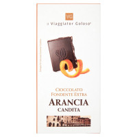 CIOCCOLATO FONDENTE EXTRA ARANCIA CANDITA il Viaggiator Goloso