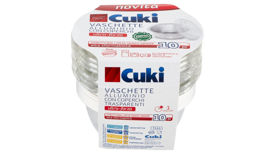 Cuki Conserva e Cuoce Vaschette alluminio con coperchi 4porzioni