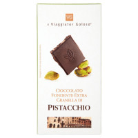 CIOCCOLATO FONDENTE EXTRA GRANELLA DI PISTACCHIO il Viaggiator Goloso