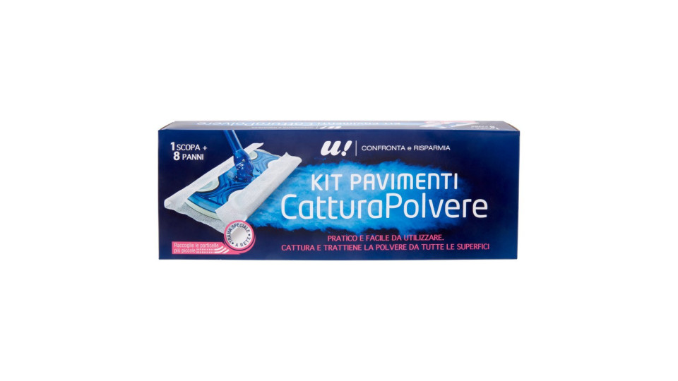 CATTURA POLVERE KIT PAVIMENTI 1 SCOPA+ 8 RICAMBI U! Confronta & Risparmia