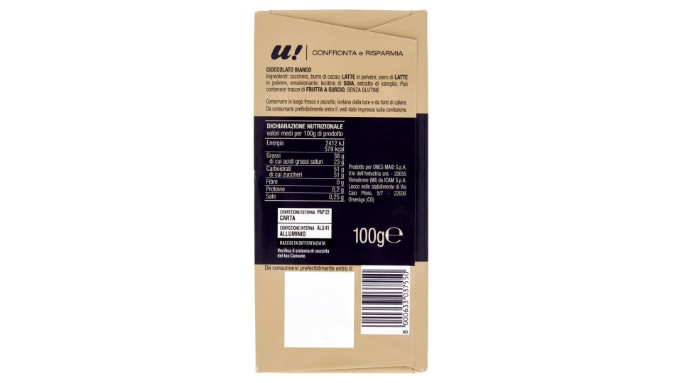 Cioccolato bianco U! Confronta & Risparmia