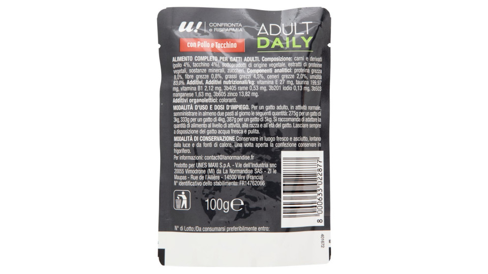 BOCCONCINI PREMIUM IN SALSA CON POLLO E TACCHINO PER GATTO U! Confronta & Risparmia