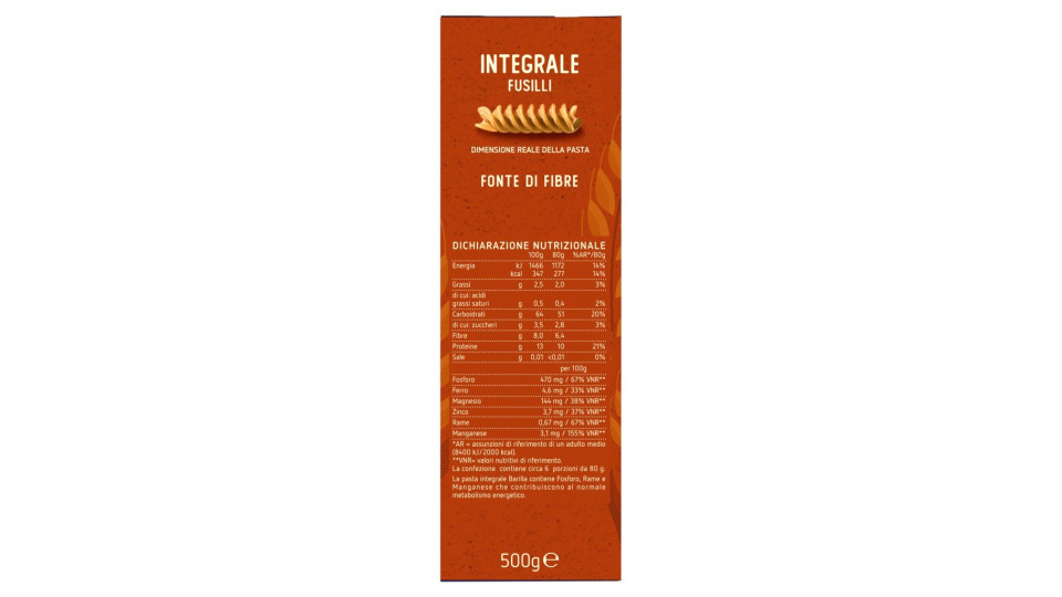 Barilla Integrale Fusilli