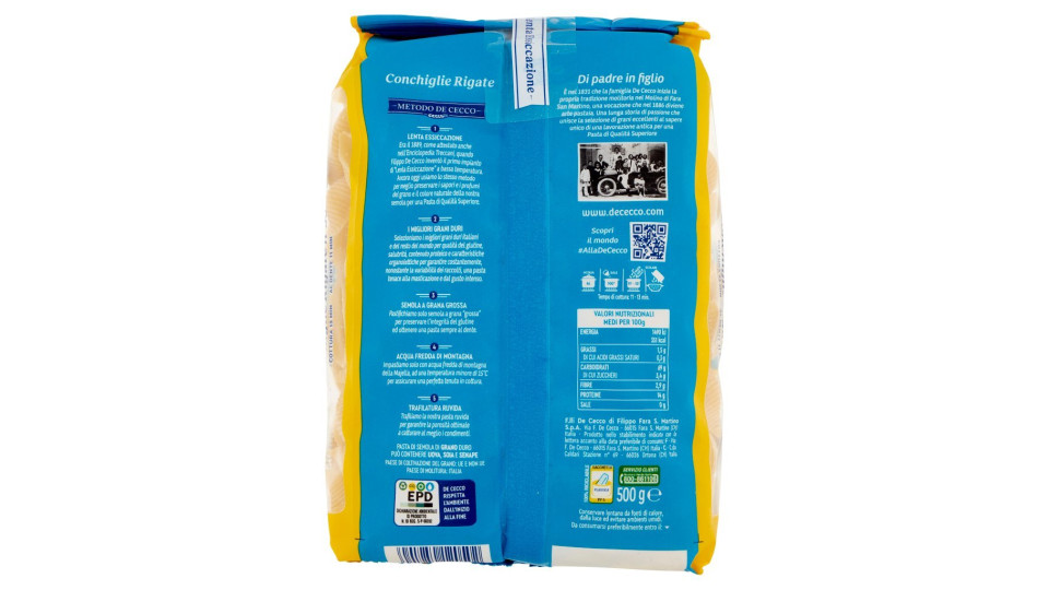 De Cecco Conchiglie rigate n° 50