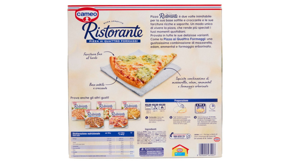 Cameo Pizza Ristorante Quattro Formaggi