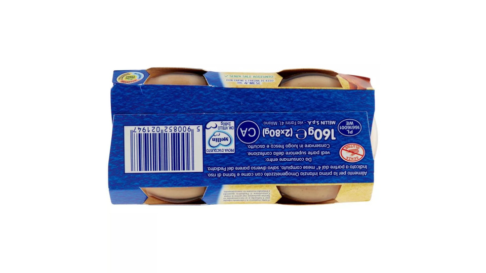 Mellin Vitello Omogeneizzato con Carne e Farina di Riso