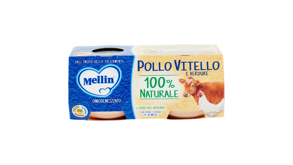 Mellin Pollo Vitello Omogeneizzato con Carne e Verdure