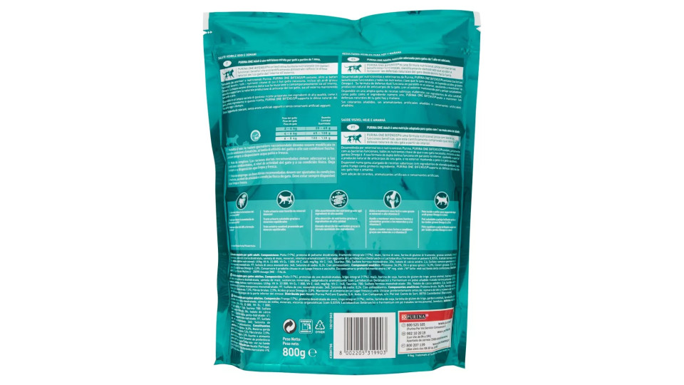 PURINA ONE BIFENSIS Gatto Crocchette Junior 1-12 Ricco in Pollo e con Cereali Integrali Sacco