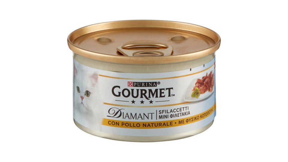 PURINA GOURMET Diamant Gatto Sfilaccetti con pollo delicato lattina