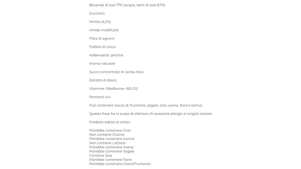 Valsoia Bontà e Salute Yosoi mirtillo