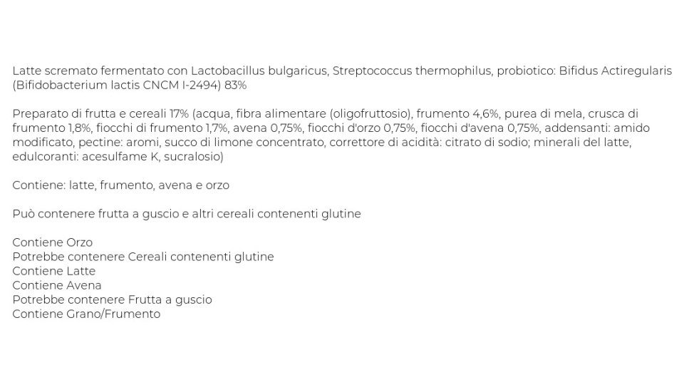 Activia 0% Grassi Bianco cereali