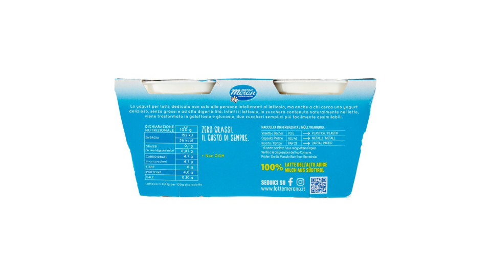 Bella Vita free zero grassi Yogurt Magro bianco