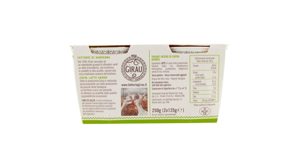 Fattorie Girau Yogurt di Capra 100% Sardo Bianco