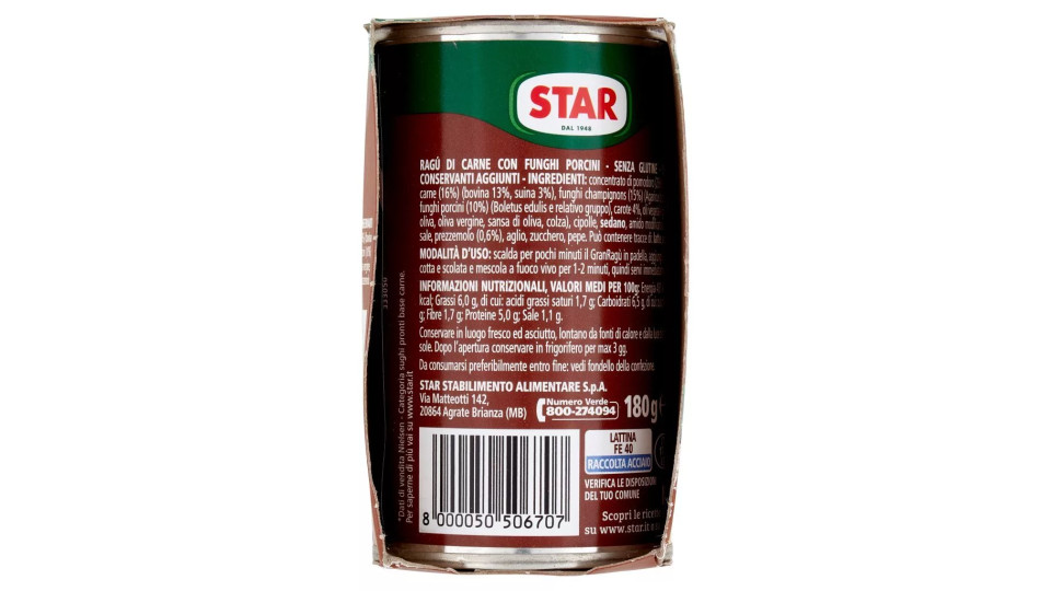Star Il Mio Gran Ragù con Funghi Porcini