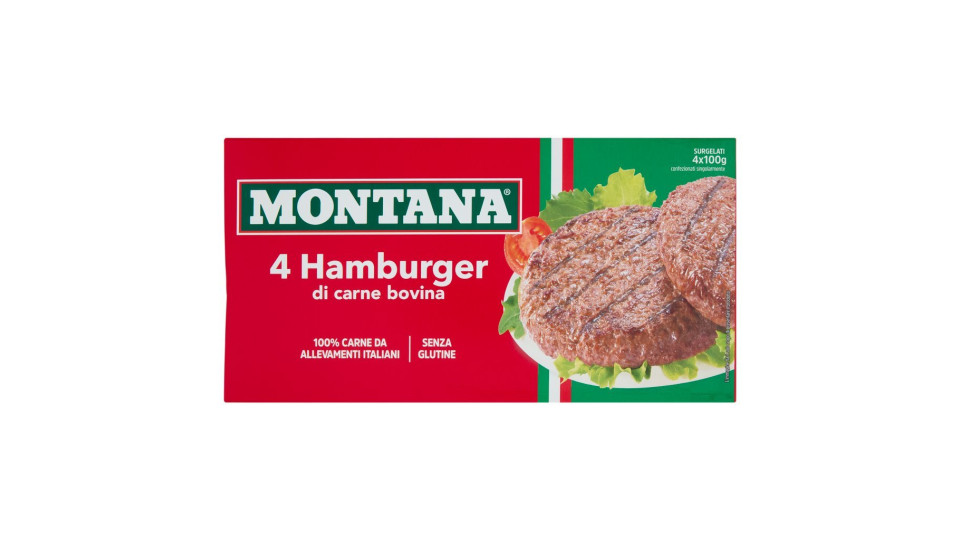 Montana 4 Hamburger naturali surgelati