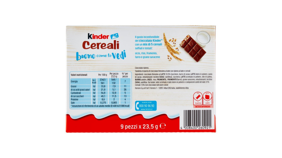 Kinder Cereali 10 pezzi