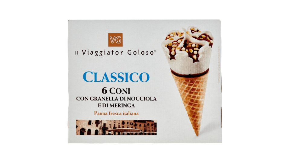 6 CONI CLASSICO con Granella di Nocciola e Meringa il Viaggiator Goloso