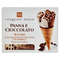 6 CONI PANNA E CIOCCOLATO con Granella di Nocciola e Meringa il Viaggiator Goloso