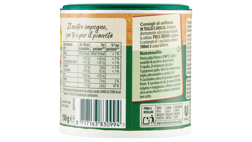 Brodo vegetale granulare