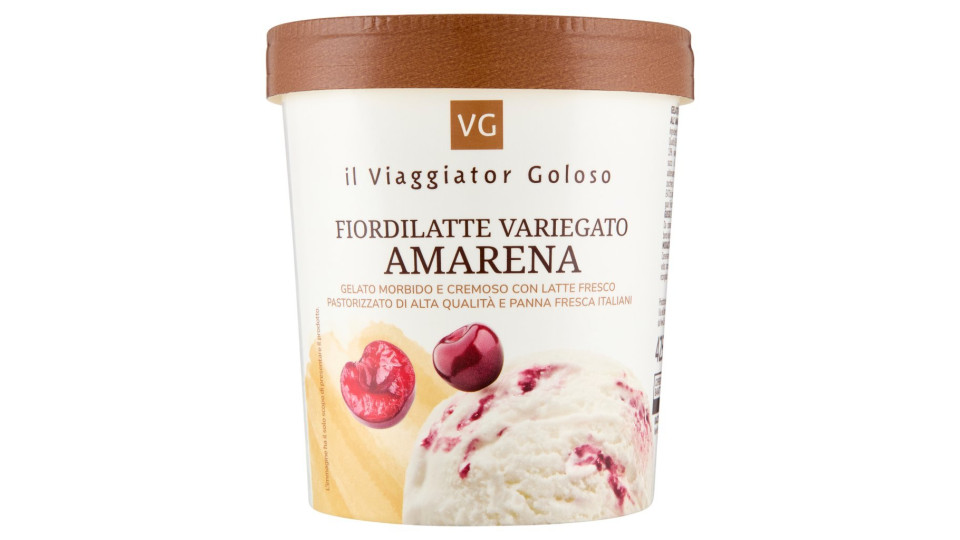 GELATO FIORDILATTE VARIEGATO AMARENA il Viaggiator Goloso