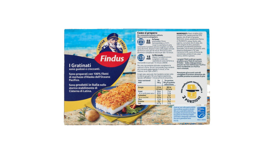 Findus I Gratinati Merluzzo d'Alaska con Patate e Rosmarino