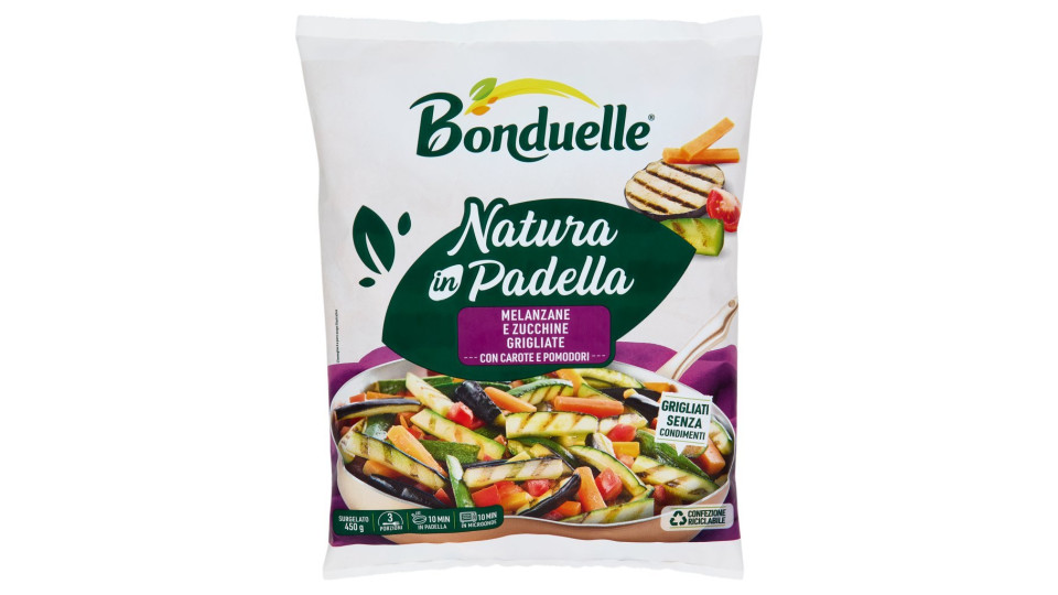 Bonduelle Natura in Padella Melanzane e zucchine grigliate con carote e pomodori Surgelato