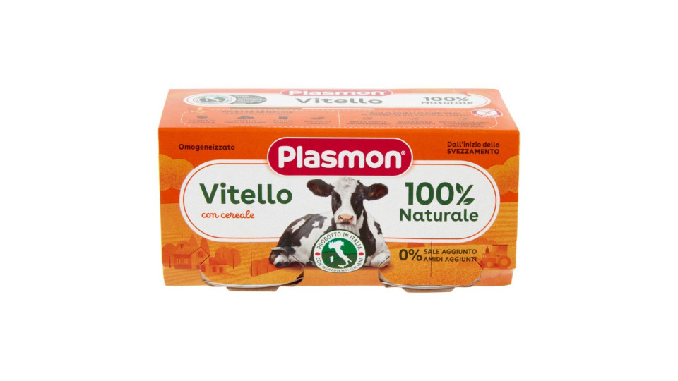 Plasmon - Oasi nella crescita, Omogeneizzato con Vitello e Cereale, dal 4 mese