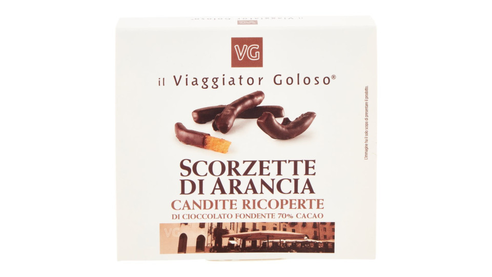 SCORZETTE D'ARANCIA CANDITE ricoperte di cioccolato il Viaggiator Goloso