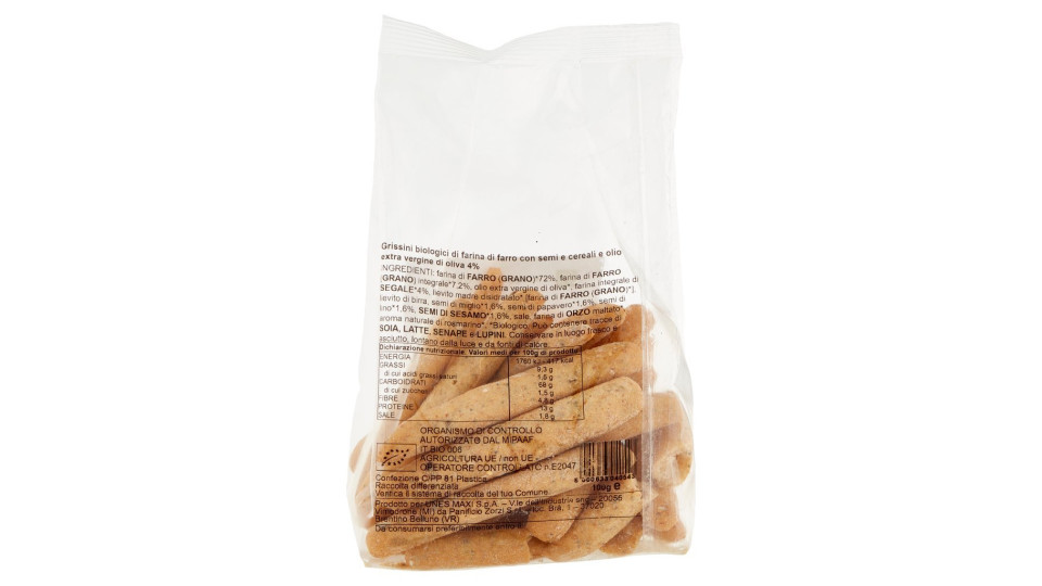 MINI GRISSINI SEMI E CEREALI il Viaggiator Goloso BIO