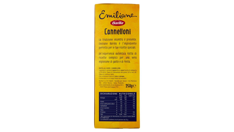 Barilla Emiliane Cannelloni all'uovo