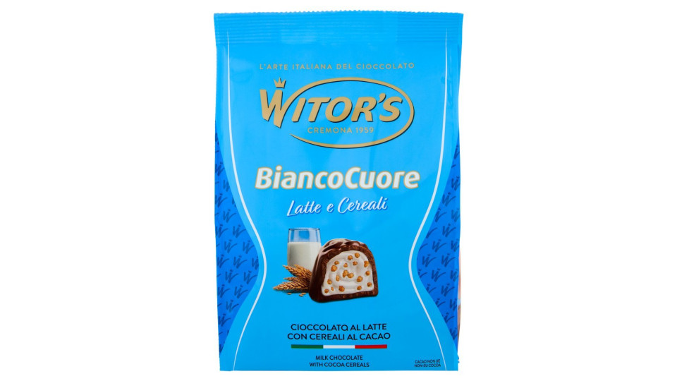 Witor's Bianco Cuore Cioccolato Al Latte Con Crema Al Latte E Cereali