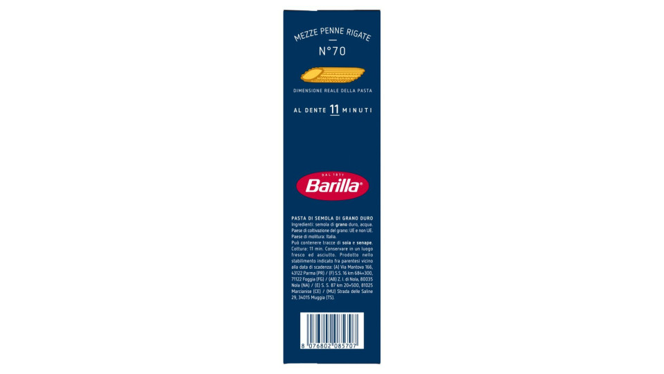 Barilla n.70 mezze penne rigate