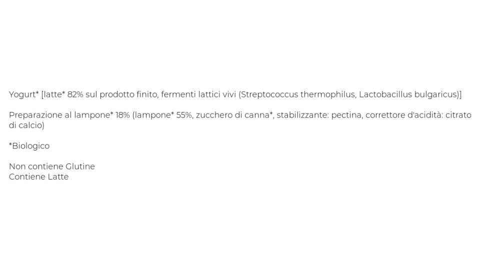 Yogurt intero lampone il Viaggiator Goloso Prodotto BIO