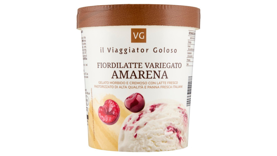 GELATO FIORDILATTE VARIEGATO AMARENA il Viaggiator Goloso