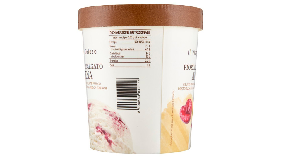 GELATO FIORDILATTE VARIEGATO AMARENA il Viaggiator Goloso