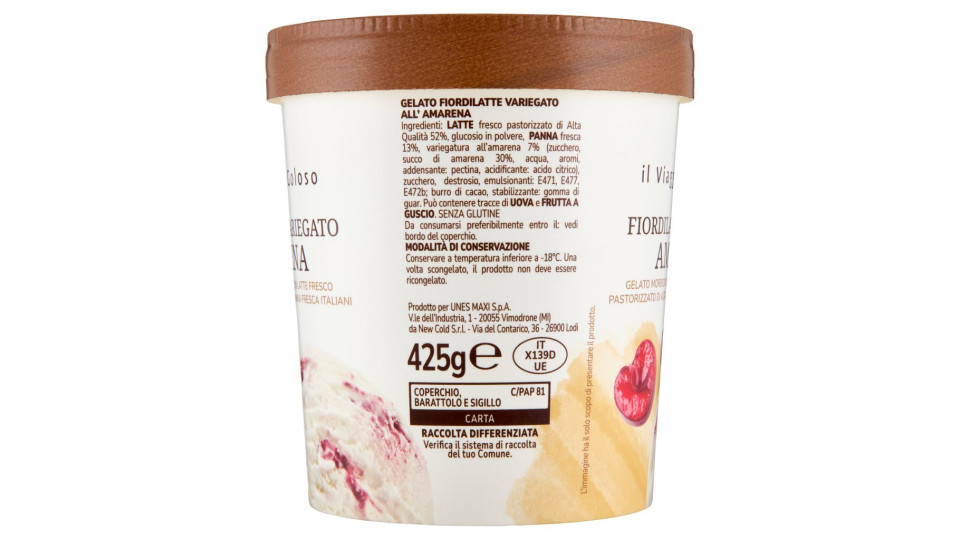 GELATO FIORDILATTE VARIEGATO AMARENA il Viaggiator Goloso