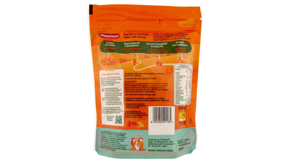Plasmon Crema di Cereali 4 Cereali