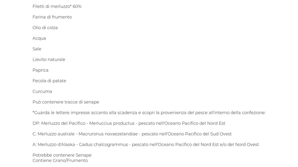 18 Bastoncini di Merluzzo