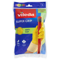 Vileda guanti casalinghi Super Universal in lattice, super grip antiscivolo, taglia S