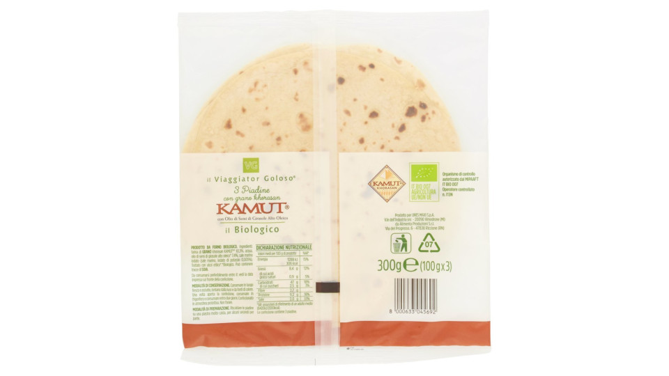 Piadina al Grano Khorasan Kamut 3 Piadine