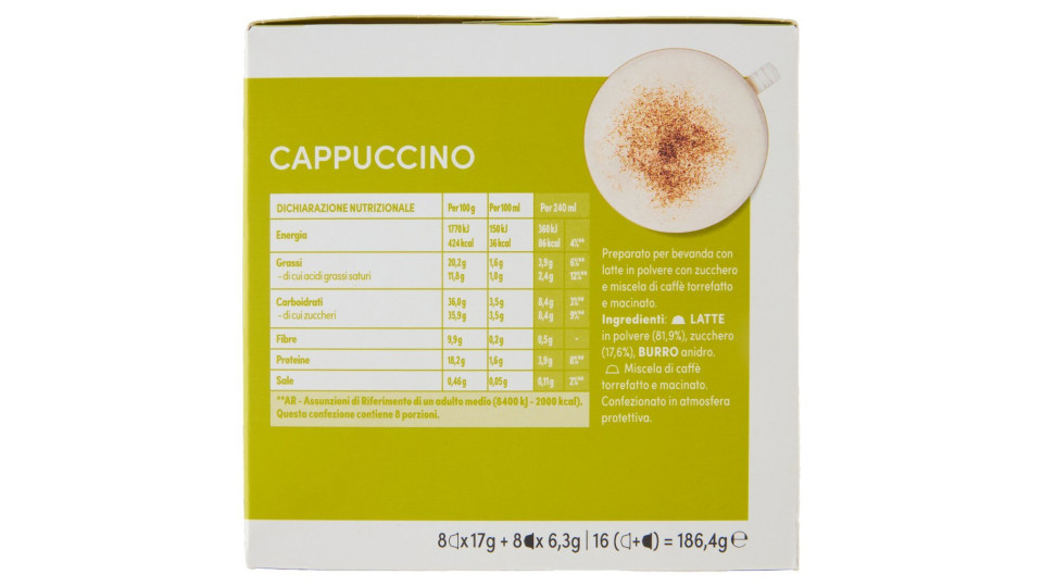SOY CAPPUCCINO di soia 16 capsule (8 tazze)