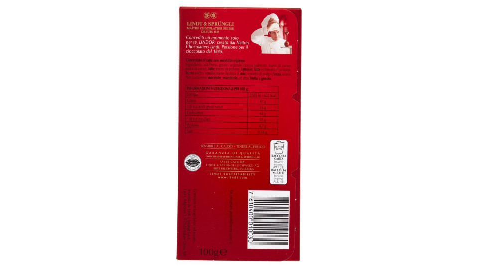 Lindor Tavoletta Latte