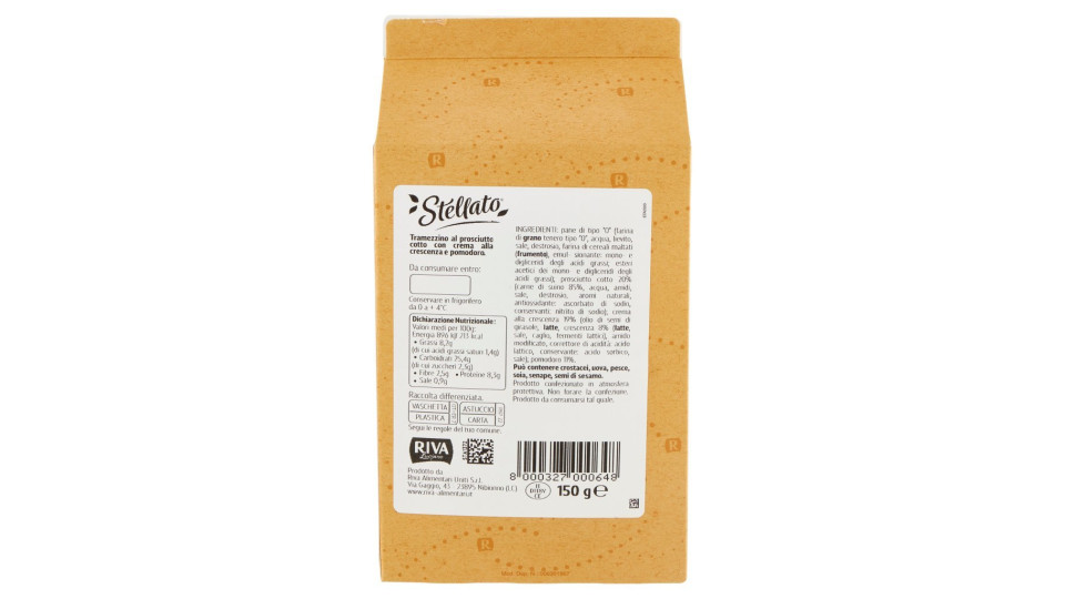 Stellato Prosciutto Cotto, Crema di Crescenza e Pomodoro