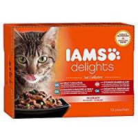 IAMS Delights, Cibo Umido per Gatti Adulti, 1-6 Anni, Sapori di Mare in Salsa, 1.02 kg