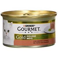 Gourmet Gold Mousse per il Gatto, con Anatra e un Tocco di Spinaci, 85 g - Confezione da