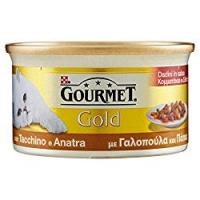 Gourmet Gold Alimento per il Gatto Dadini in Salsa con Tacchino e Anatra, 85 g - Confezione da