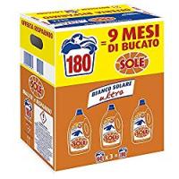 Sole Bianco Solare, Detersivo Lavatrice Liquido, Megapack da 180 Lavaggi, 3 Flaconi da