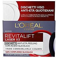 L'Oréal Paris Revitalift Laser X3 Dischetti Viso Anti-Età Antirughe Peeling con Acido Glicolico, Esfolianti e Illuminanti