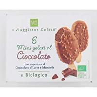 6 MINIGELATI AL CIOCCOLATO con Copertura di Cioccolato al Latte e Mandorle il Viaggiator Goloso il Biologico